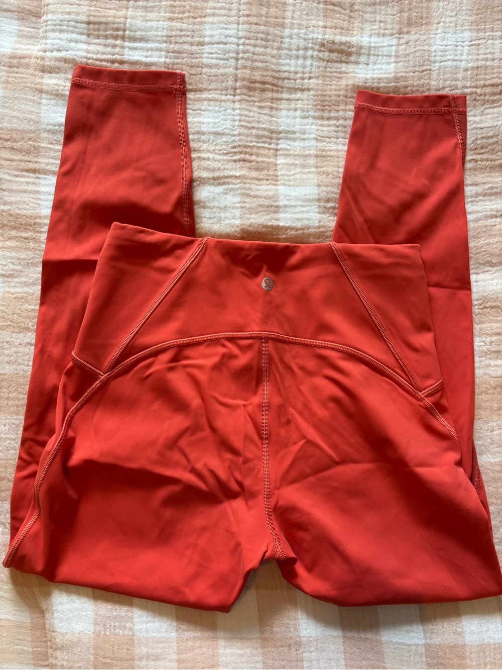 lululemon - all the right places cropped leggings in coral. Size 8.